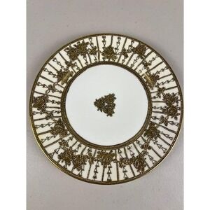 Antique Nippon Hand Painted Decorative Plate Gold Trim Floral Design Collectible